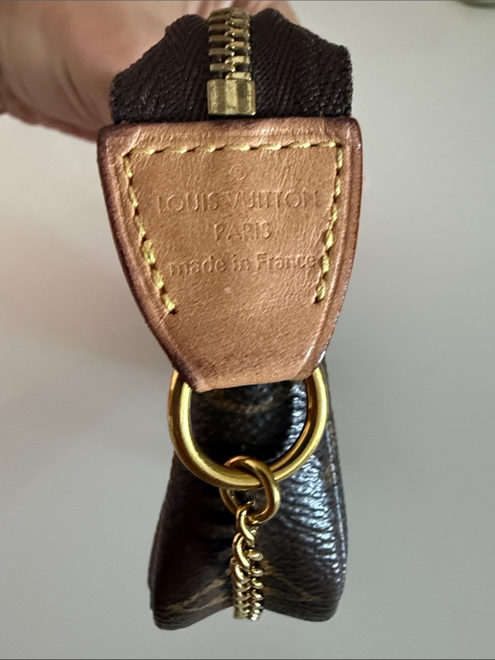 Louis Vuitton Brown Monogram Mini Pochette with Gold Chain - Picture 2 of 6